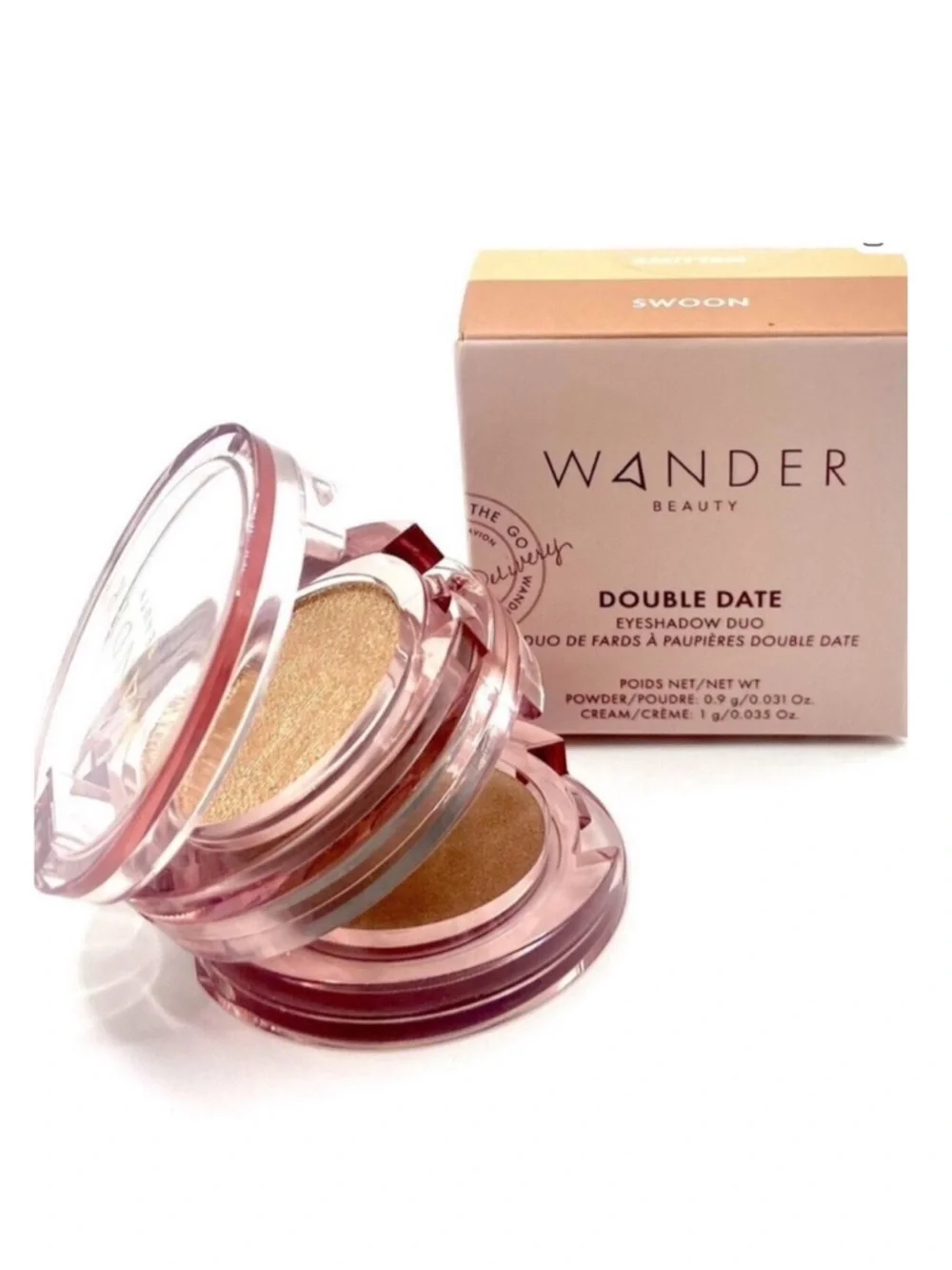 WANDER Beauty Eyeshadow Duo Double Date Powder Smitten Cream Swoon NIB Mirror